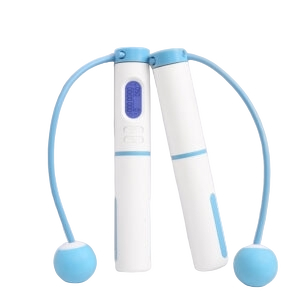 Smart cordless jump rope with digital display handle.