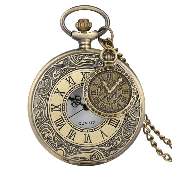Steampunk-inspired pocket watch with intricate detail.