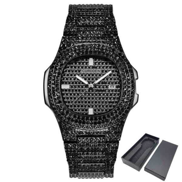 Men’s luxury diamond-accented stainless steel watch.