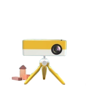 Smart HD projector displaying a bright image on a wall.