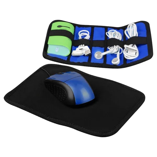 Portable mouse pad and case combo with slim protective travel sleeve design