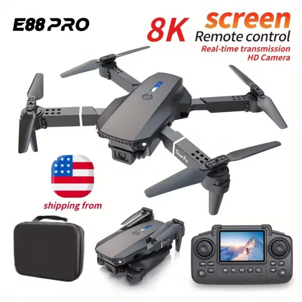 Foldable E88 Pro mini drone with remote controller