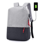 Stylish polyester canvas backpack with comfortable shoulder straps.
