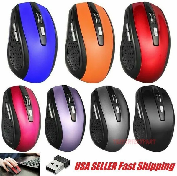 Sleek 2.4GHz wireless laptop mouse with ergonomic design on a white background