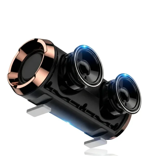 Portable wireless Bluetooth speaker with compact design and outdoor audio sound