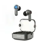 Wireless gaming earbuds with low latency voice chat microphone