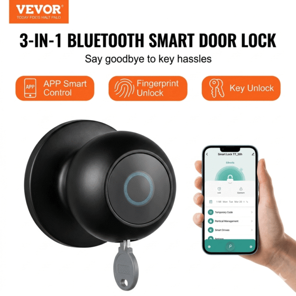 Biometric door lock with fingerprint access, smart security features, and keyless entry system