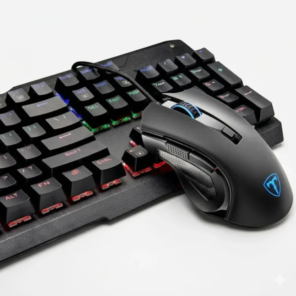 Ergonomic wired gaming mouse with high-performance cable.