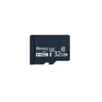 Two-pack of blue and black 32GB high-speed SD memory cards side by side on a white background