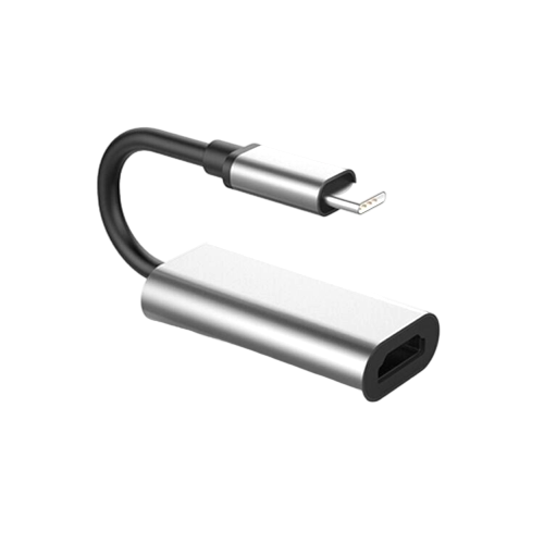 Type-C to HDMI 4K adapter with a sleek aluminum alloy finish.