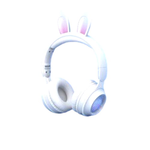 Stylish rabbit-themed Bluetooth headphones for gaming.