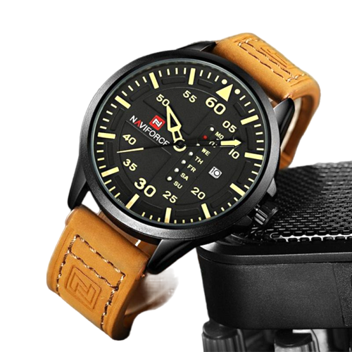 Stylish NAVIFORCE sports watch on a wrist.